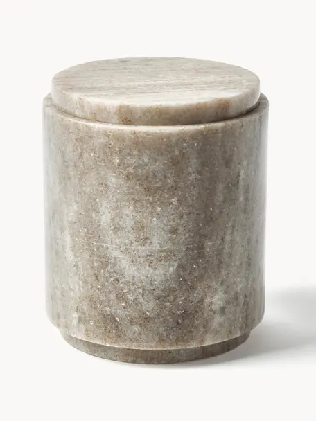 Barattolo in marmo Simba, alt. 14 cm, Marmo, Beige marmorizzato, Ø 12 x Alt. 14 cm