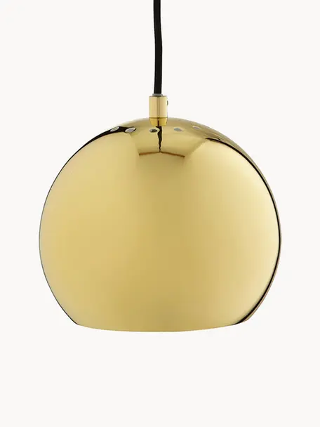 Malé závěsné svítidlo ve tvaru koule Ball, Lesklá zlatá, Ø 18 cm, V 16 cm