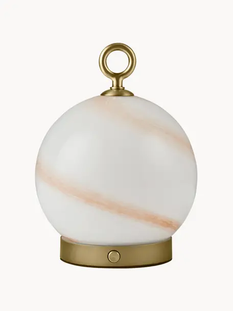 Lampada da tavolo in vetro soffiato mobile a LED Stockholm, luce regolabile, Paralume: vetro, Bianco latte, marrone chiaro, Ø 15 x Alt. 19 cm