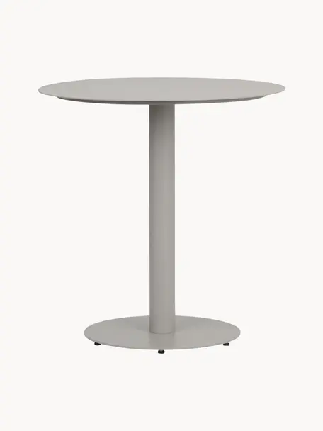 Mesa para exterior de metal Troy, Metal recubierto, Gris claro, Ø 70 x Al 72 cm