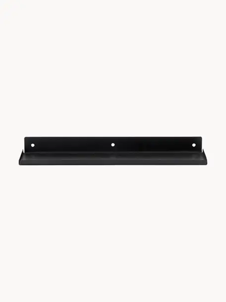 Kovová nástěnná police Ledge, Potažený kov, Černá, Š 43 cm, V 4 cm