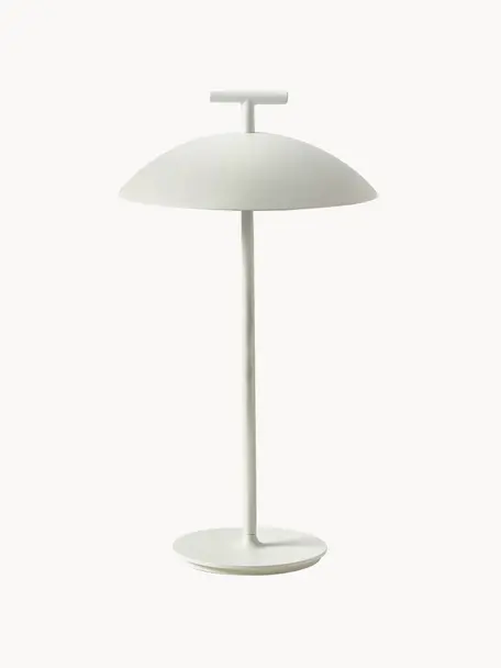 Lampada da tavolo portatile a LED Mini Geen-A, luce regolabile, Metallo verniciato a polvere, Bianco, Ø 20 x Alt. 36 cm