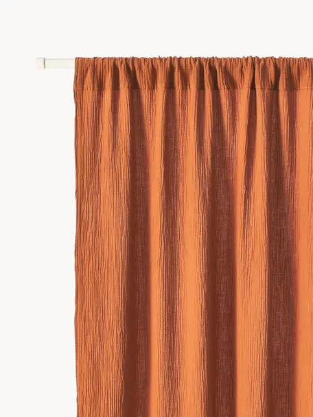 Rideaux en mousseline semi-transparents avec coulisses supérieures Malvina, 2 pièces, 100 % coton

Le matériau est certifié STANDARD 100 OEKO-TEX®, 6457CIT, CITEVE, Orange, larg. 130 cm x long. 260 cm