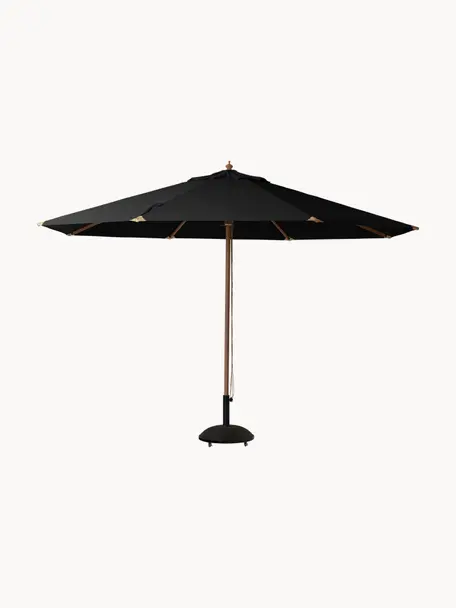 Parasol ronde Lizzano, Ø 400 cm, Noir, Ø 400 x haut. 265 cm