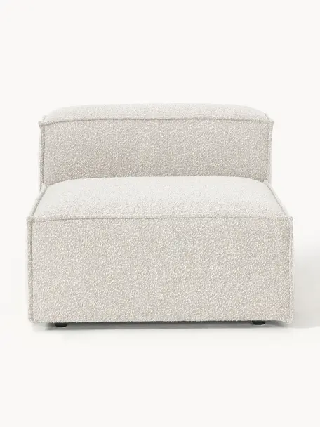 Mittelmodul Lennon aus Bouclé, Bezug: Bouclé (100 % Polyester) , Gestell: Massives Kiefernholz, Spe, Füße: Kunststoff Dieses Produkt, Bouclé Off White, B 89 x T 119 cm