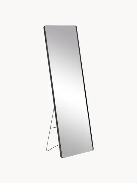 Eckiger Standspiegel Verdal, Rahmen: Metall, beschichtet, Spiegelfläche: Spiegelglas, Schwarz, B 45 x H 140 cm