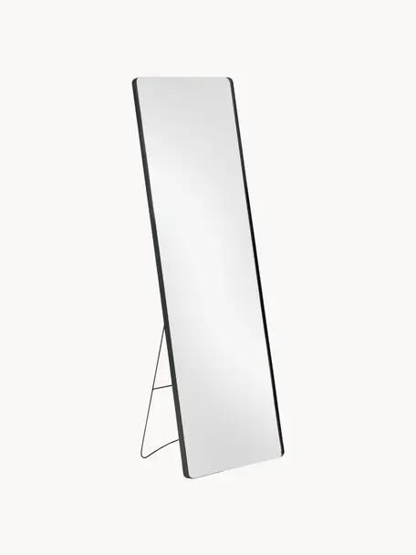 Eckiger Standspiegel Verdal, Rahmen: Metall, beschichtet, Spiegelfläche: Spiegelglas, Schwarz, B 45 x H 140 cm