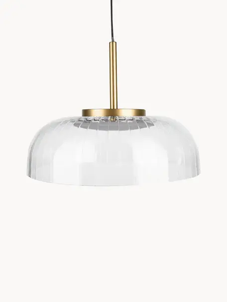 Lampa wisząca LED Vitrum, Transparentny, odcienie złotego, czarny, Ø 20 x W 15 cm