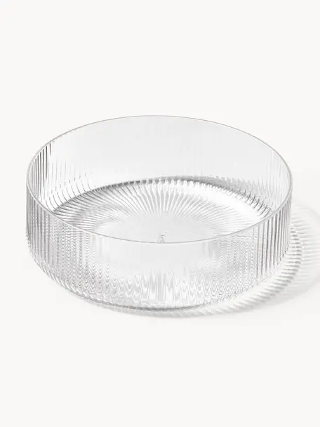 Bols striés soufflés bouche Ripple, 2 pièces, Verre, soufflé bouche, Transparent, haute brillance, Ø 12 cm