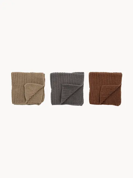 Set de paños de cocina Ninna, 3 pzas., 100% algodón, Beige, marrón, gris, An 27 x L 27 cm