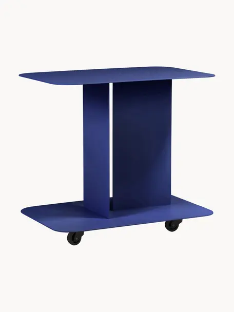 Carrello di servizio in metallo HO, Acciaio verniciato a polvere, Blu royal, Larg. 54 x Alt. 60 cm