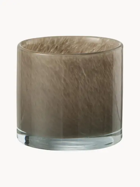 Teelichthalter Jade, Glas, Braun, Ø 9 x H 9 cm