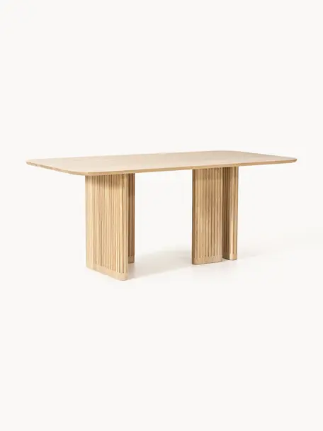 Mesa de comedor de madera de roble Jolka, tamaños diferentes, Estructura: madera de roble lacada, Madera de roble lacada, An 180 x F 95 cm