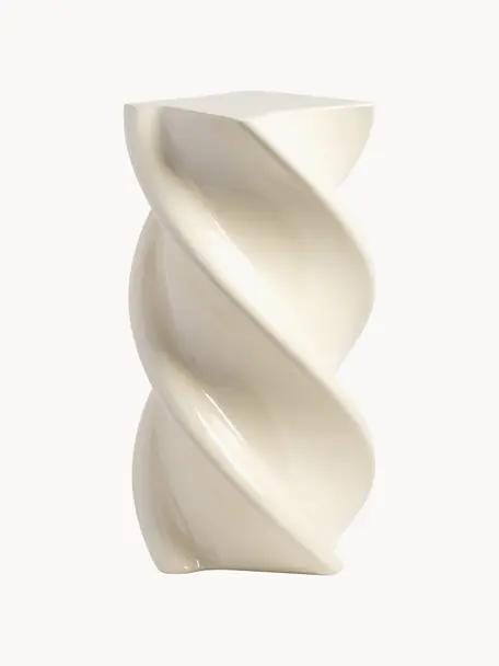 Odkládací stolek Marshmallow, Skleněné vlákno, Tlumeně bílá, Ø 30 cm, V 54 cm