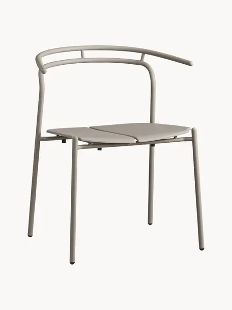 Chaise de jardin de métal Novo, Acier, enduit, Beige clair, larg. 62 x prof. 54 cm