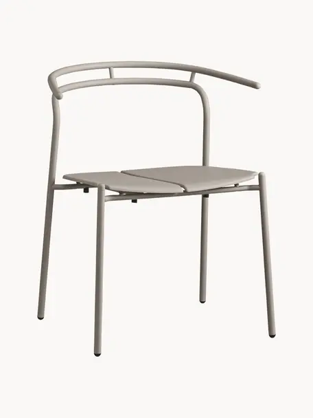 Silla de metal para exterior Novo, Acero recubierto, Beige claro, An 62 x F 54 cm