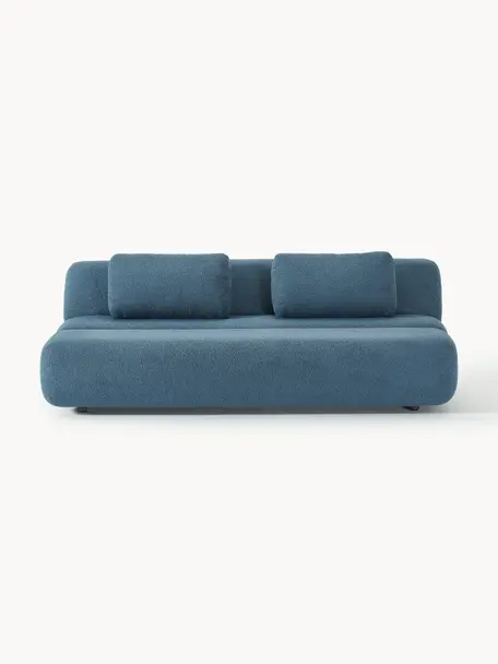 Teddy-Schlafsofa Caterpillar (3-Sitzer), Bezug: Teddy (100 % Polyester) D, Teddy Graublau, B 203 x T 128 cm