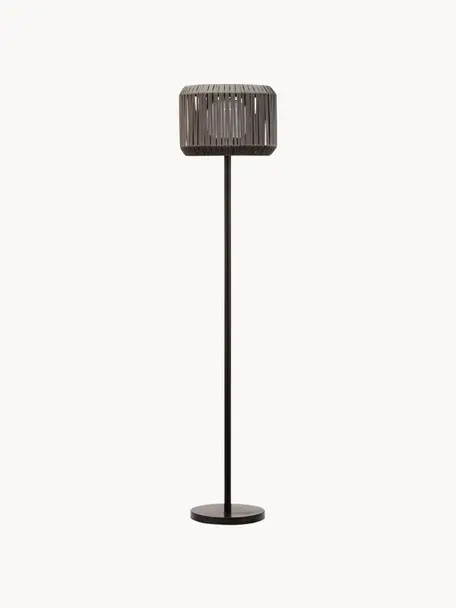 Mobile Solar-Stehlampe Sunshine Elegance, Lampenschirm: Polyrattan, Schwarz, Dunkelgrau, Ø 33 x H 148 cm