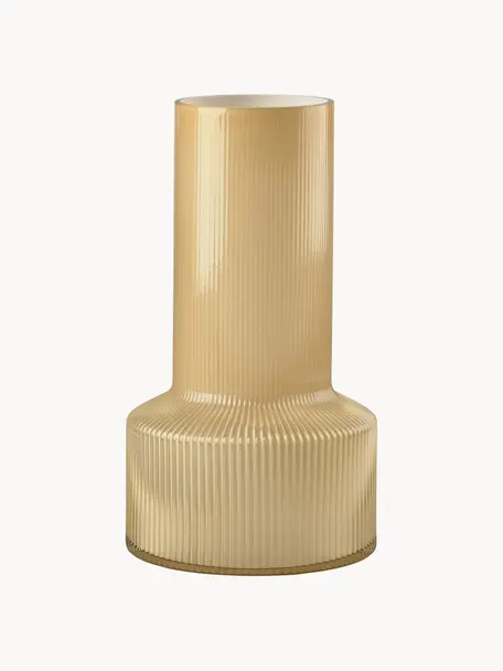 Handgemaakte glazen vaas Hvils, Glas, Geel, Ø 19 x H 34 cm