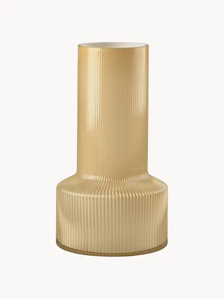 Handgefertigte Glas-Vase Hvils, H 34 cm, Glas, Goldfarben, Ø 19 x H 34 cm