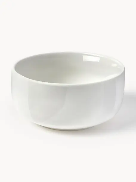 Porcelánové misky Nessa, 4 ks, Vysoce kvalitní tvrdý porcelán, glazovaný, Tlumeně bílá, lesklá, Š 14 cm, V 6 cm