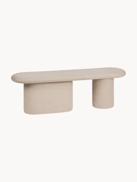 Ručně vyrobená čalouněná lavice Rull, Světle béžová, Š 130 cm, H 36 cm