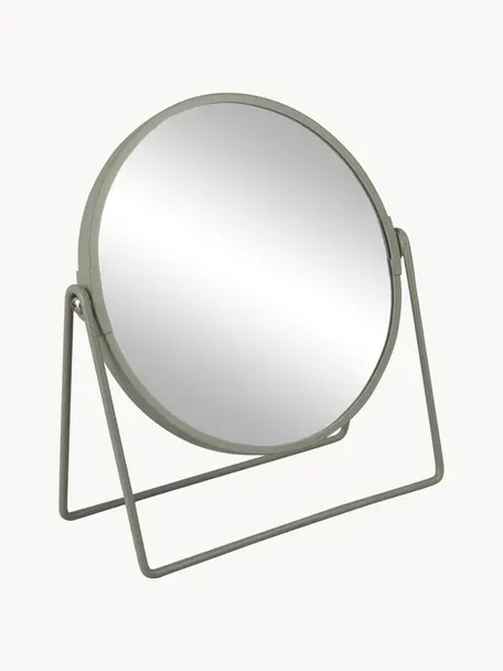 Runder Kosmetikspiegel Enlarge mit Vergrösserung, Rahmen: Kunststoff, Spiegelfläche: Spiegelglas, Salbeigrün, B 19 x H 21 cm