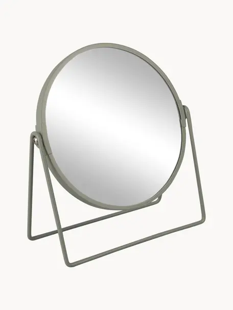 Miroir cosmétique rond grossissant Enlarge, Vert sauge, larg. 19 x haut. 21 cm