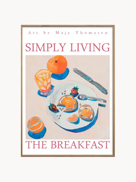 Plagát The Breakfast, Biela, oranžová, viacfarebná, Š 30 x V 42 cm