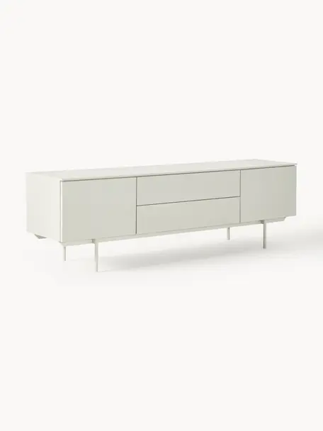 Tv-meubel Elyn, Greige, glanzend, B 180 x H 55 cm