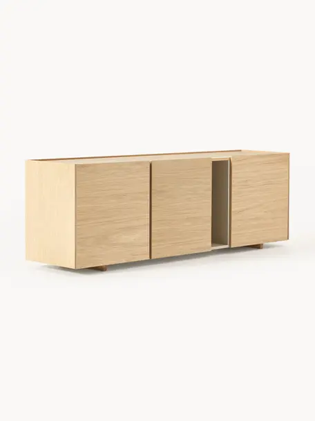 Dřevěná skříňka Larsen, Lakované dubové dřevo, Š 200 cm, V 67 cm
