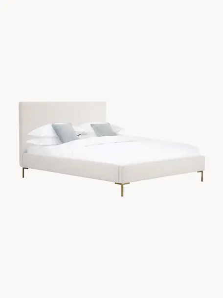 Čalouněná postel Peace, Světle béžová, Š 180 cm, D 200 cm