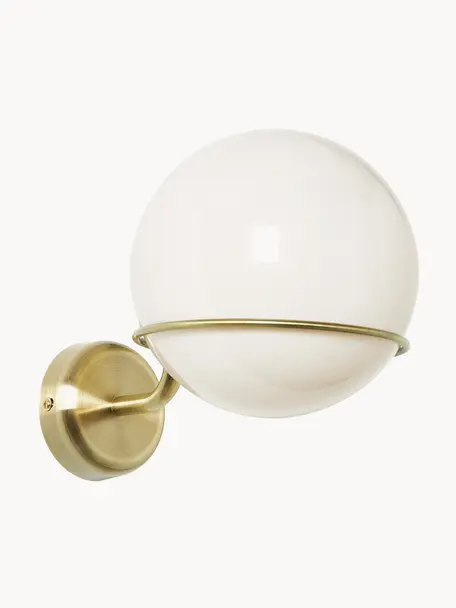 Nástenná lampa Carey, Krémovobiela, odtiene zlatej, Ø 16 x V 18 cm