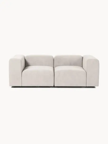 Modulares Sofa Lena (3-Sitzer), Bezug: Webstoff (88% Polyester, , Gestell: Kiefernholz, Schichtholz,, Füße: Kunststoff, Webstoff Off White, B 209 x T 106 cm
