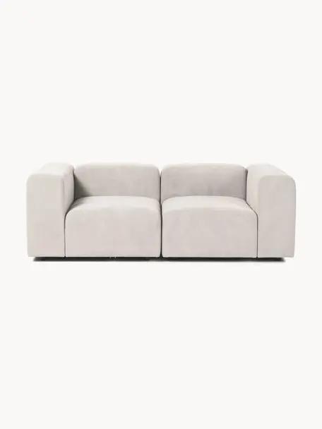Modulares Sofa Lena (3-Sitzer), Bezug: Webstoff (88% Polyester, , Gestell: Kiefernholz, Schichtholz,, Füße: Kunststoff, Webstoff Cremeweiß, B 209 x T 106 cm