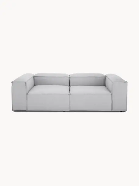 Modulares Sofa Lennon (3-Sitzer), Bezug: 100 % Polyester Der strap, Gestell: Massives Kiefernholz FSC-, Füße: Kunststoff, Webstoff Hellgrau, B 238 x T 119 cm