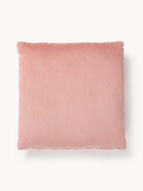 Coussin de canapé en velours côtelé Melva, Velours côtelé rose, larg. 50 x long. 50 cm