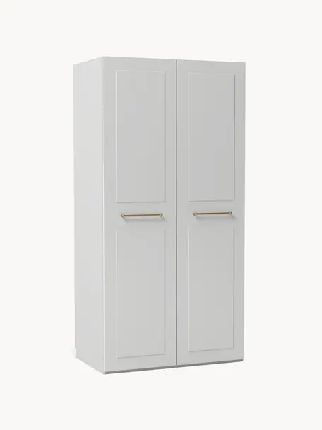 Modularer Drehtürenschrank Charlotte, 100 cm Breite, mehrere Varianten, Korpus: Spanplatte, melaminbeschi, Grau, Basic Interior, B 100 x H 200 cm