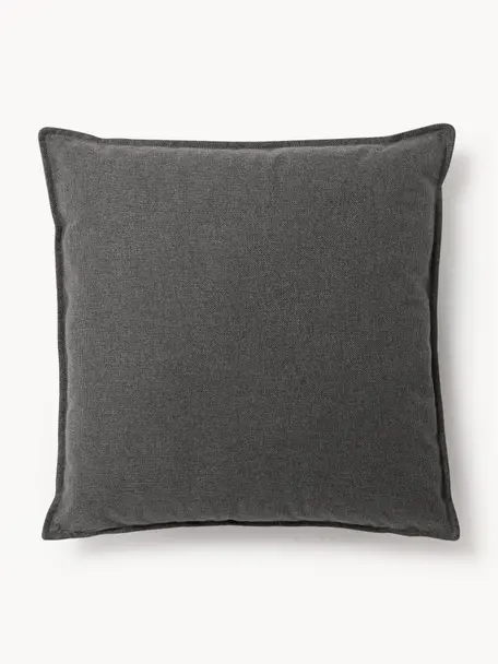 Bankkussen Lennon, Bekleding: 100% polyester, Geweven stof antraciet, B 70 x L 70 cm