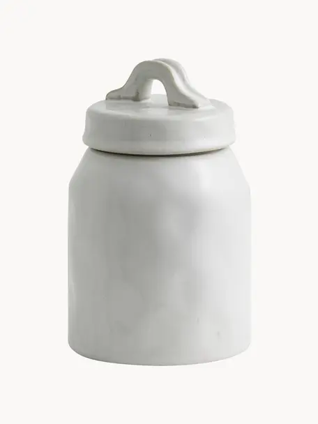 Handgemachte Aufbewahrungsdose Lulo aus Keramik, Keramik, Weiss, Ø 11 x H 20 cm