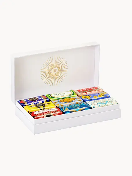 Geschenkboxen Porto mit Mini-Seifen, 10er-Set, Weiß, Bunt, B 23 x T 13 cm