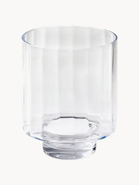Mundgeblasenes Windlicht Tagliare, H 25 cm, Glas, Transparent, Ø 20 x H 25 cm