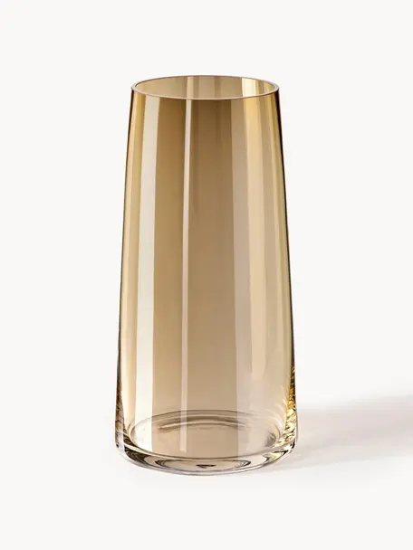 Vase en verre soufflé bouche Myla, Verre, Brun clair, Ø 14 x haut. 28 cm