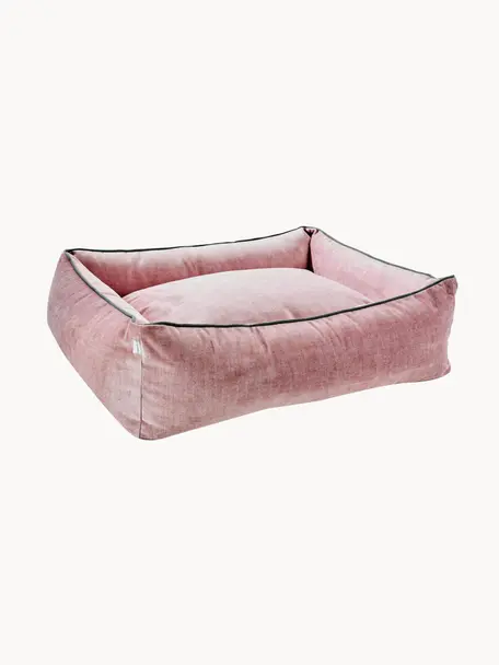 Samt-Hundebett Glam, verschiedene Grössen, Bezug: Samt (100 % Polyester) De, Altrosa, Dunkelgrau, B 68 x T 55 cm