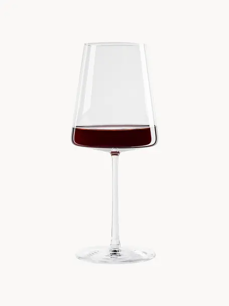 Copas de vino tinto de cristal Power, 6 uds., Cristal, Transparente, Ø 9 x Al 23 cm, 520 ml