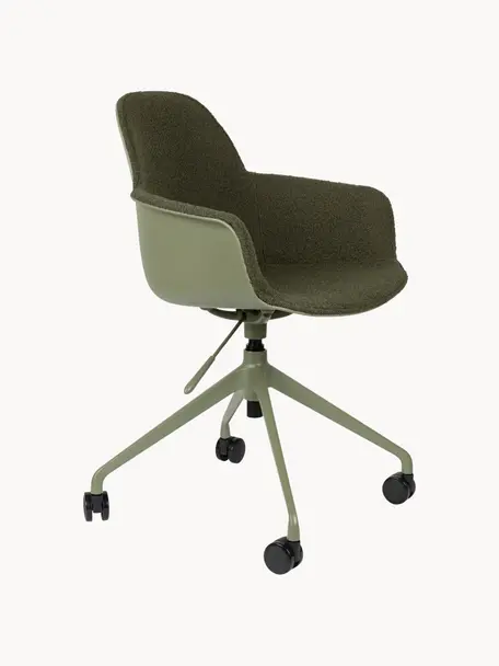 Buklé kancelárska stolička Albert, Buklé zelená, Š 59 x H 52 cm