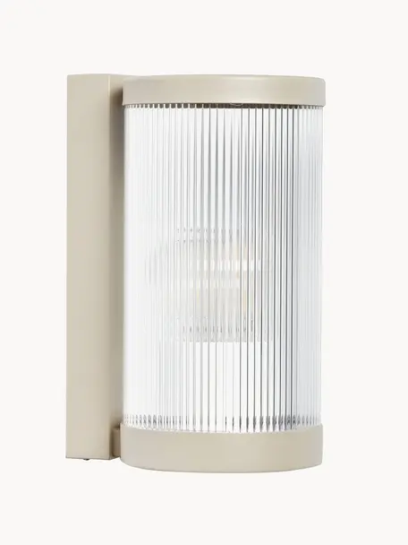Outdoor wandlamp Coupar, Diffuser: kunststof, Beige, Ø 13 x H 25 cm