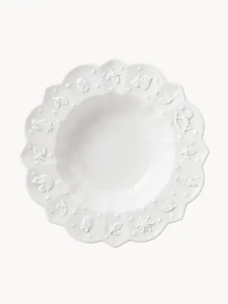 Assiettes creuses Toy's Delight, 6 pièces, Porcelaine Premium, Blanc, Ø 24 cm