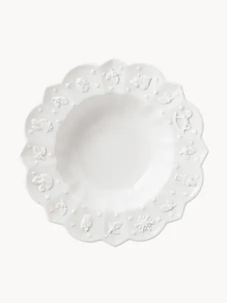 Assiettes creuses Toy's Delight, 6 pièces, Porcelaine Premium, Blanc cassé, Ø 24 cm