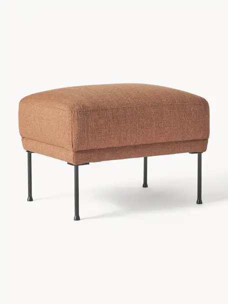 Sofa-Hocker Fluente, Bezug: 100% Polyester 35.000 Sch, Gestell: Massives Kiefernholz, Füße: Metall, pulverbeschichtet, Webstoff Nougat, B 62 x T 50 cm